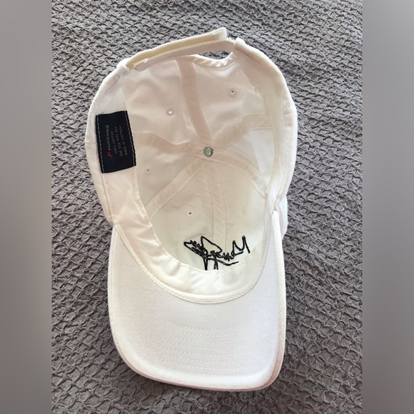 Embroidered George Jones signature brush white cotton adjustable strap hat. EUC - Picture 2 of 5